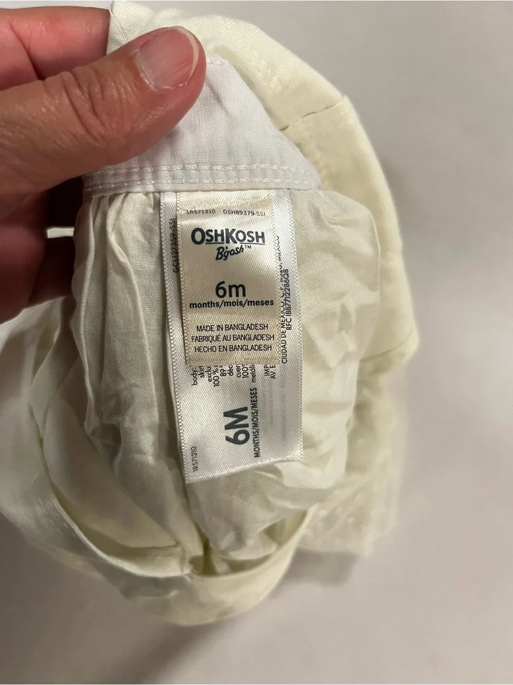 OshKosh B’gosh Baby Girl Overall Dress 6M Cream Tulle Sparkle NWT